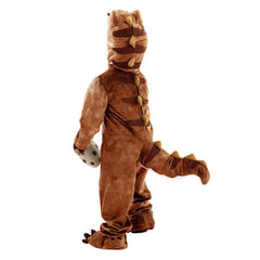 Kids Children Animals Brown Dinosaur​ Jumpsuit Outfits Funny Party Cosplay Costume Halloween Carnival Suit