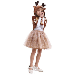 Kids Children Animals Elk Brown Christmas Dress Outfits Cosplay Costume Halloween Carnival Suit