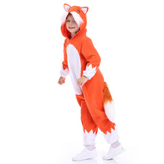 Kids Children Animals Fox Jumpsuit Outfits Cosplay Costume Funny Party Halloween Carnival Suit