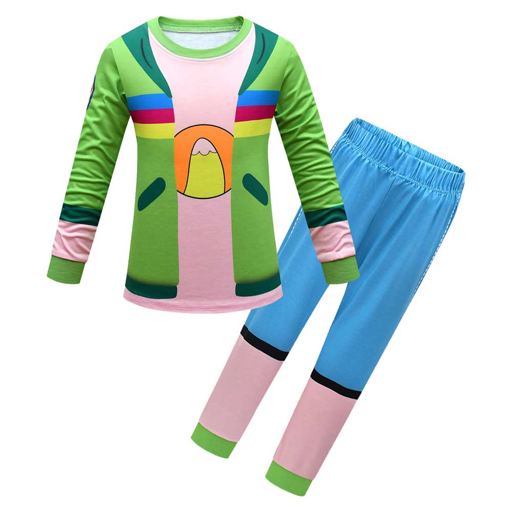 Kids Children Anime The Creature Cases Season 1 Sam Snow Green Sleepwear Outfits Cosplay Costume Halloween Carnival Suit