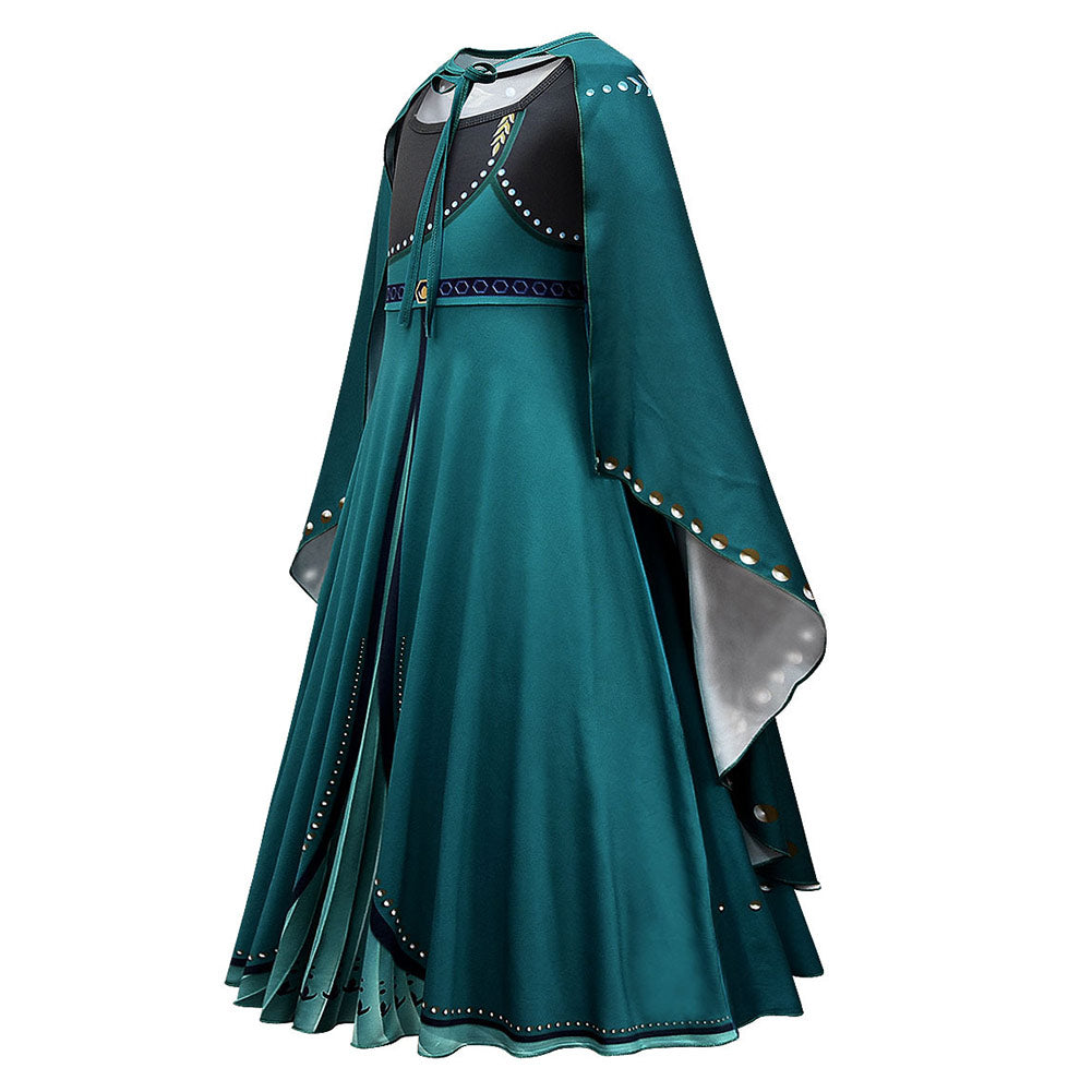 Kids Children Frozen Anna Princess Green Dress Outfits Cosplay Costume Coshduk