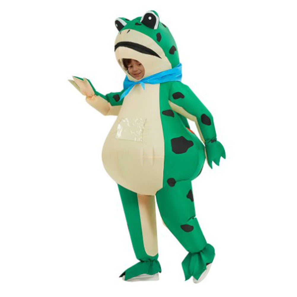 Kids Children Green Animal Frog Inflatable Costume Funny Party Cosplay Costume Halloween Carnival Suit