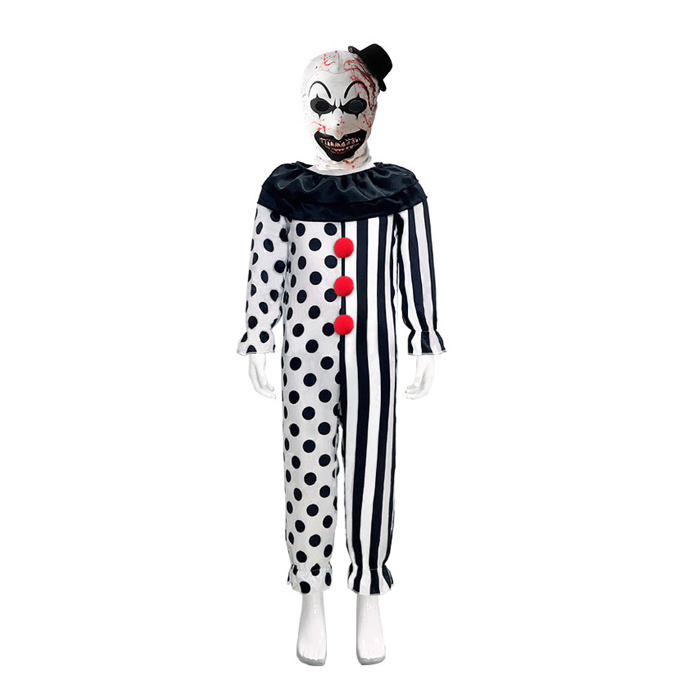 Kids Children Horror Movie Terrifier 2 Art the Clown Jumpsuit Set Outf ...