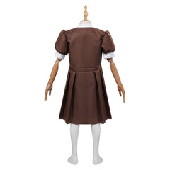 Kids Children Horror Movie The Nun 2 Brown Dress Outfits ​Cosplay Costume Halloween Carnival Suit 