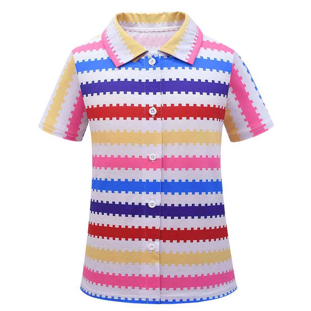 Kids Children Movie Barbie 2023 Allan Colorful Striped Shirt Outfits Cosplay Costume Halloween Carnival Suit