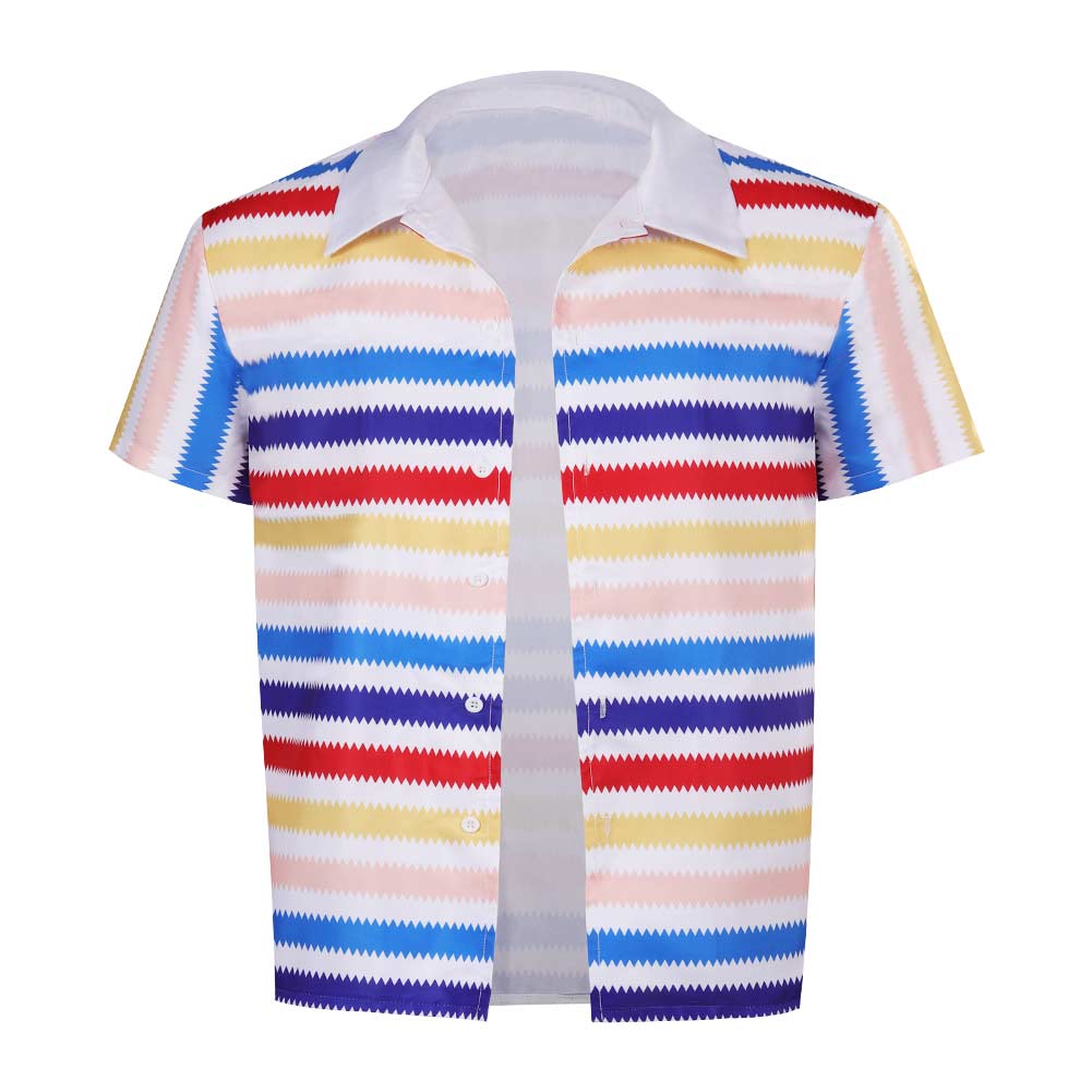 Kids Children Movie Barbie 2023 Allan Rainbow Stripe T-Shirt Outfits Cosplay Costume Suit