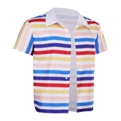 Kids Children Movie Barbie 2023 Allan Rainbow Stripe T-Shirt Outfits Cosplay Costume Suit
