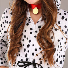 Kids Children Movie Cruella Spotted Dog White Jumpsuit Outfits Cosplay Costume Halloween Carnival Suit