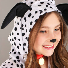 Kids Children Movie Cruella Spotted Dog White Jumpsuit Outfits Cosplay Costume Halloween Carnival Suit