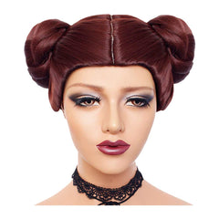 Kids Children Movie Leia Organa Solo Princess ​Red Wigs Cosplay Accessories Halloween Carnival Props