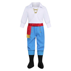 Kids Children Movie The Little Mermaid Prince Eric White Set Outfits Cosplay Costume Halloween Carnival Suit