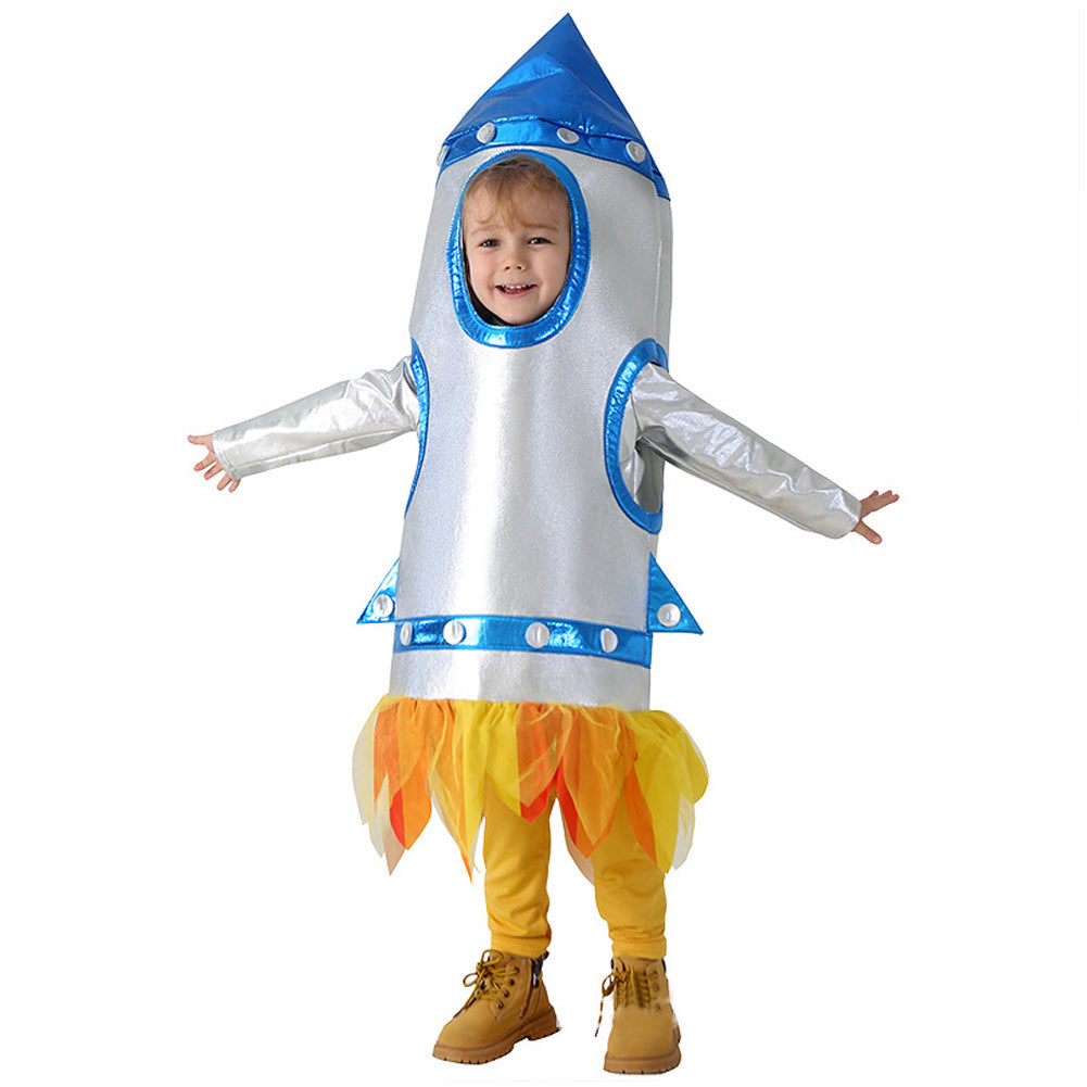 Kids Children Rocket Inflatable Costume Funny Party Jumpsuit Cosplay Costume Halloween Carnival Suit