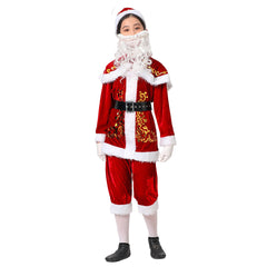 Kids Children Santa Claus Red Christmas ​Outfits Cosplay Costume Halloween Carnival Suit