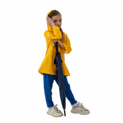Kids Children TV Broke Girls Coraline Yellow Coat Outfits Cosplay Costume Halloween Carnival Suit