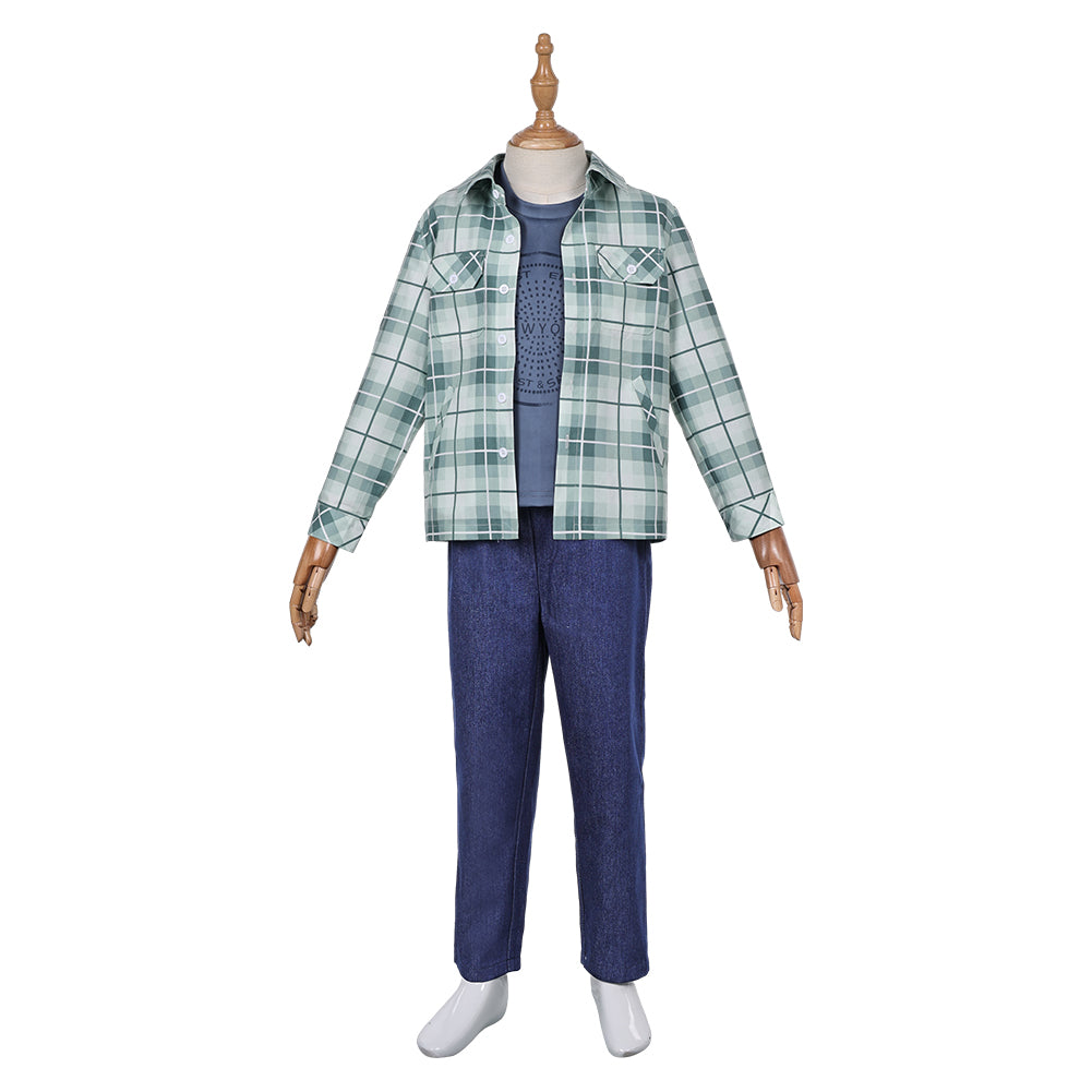 Kids Children TV Percy Jackson And The Olympians (2023) Percy Jackson Green Plaid Set Cosplay Costume