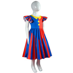 Kids Children TV The Amazing Digital Circus Pomni Blue Dress Cosplay Costume Outfits Halloween Carnival Suit