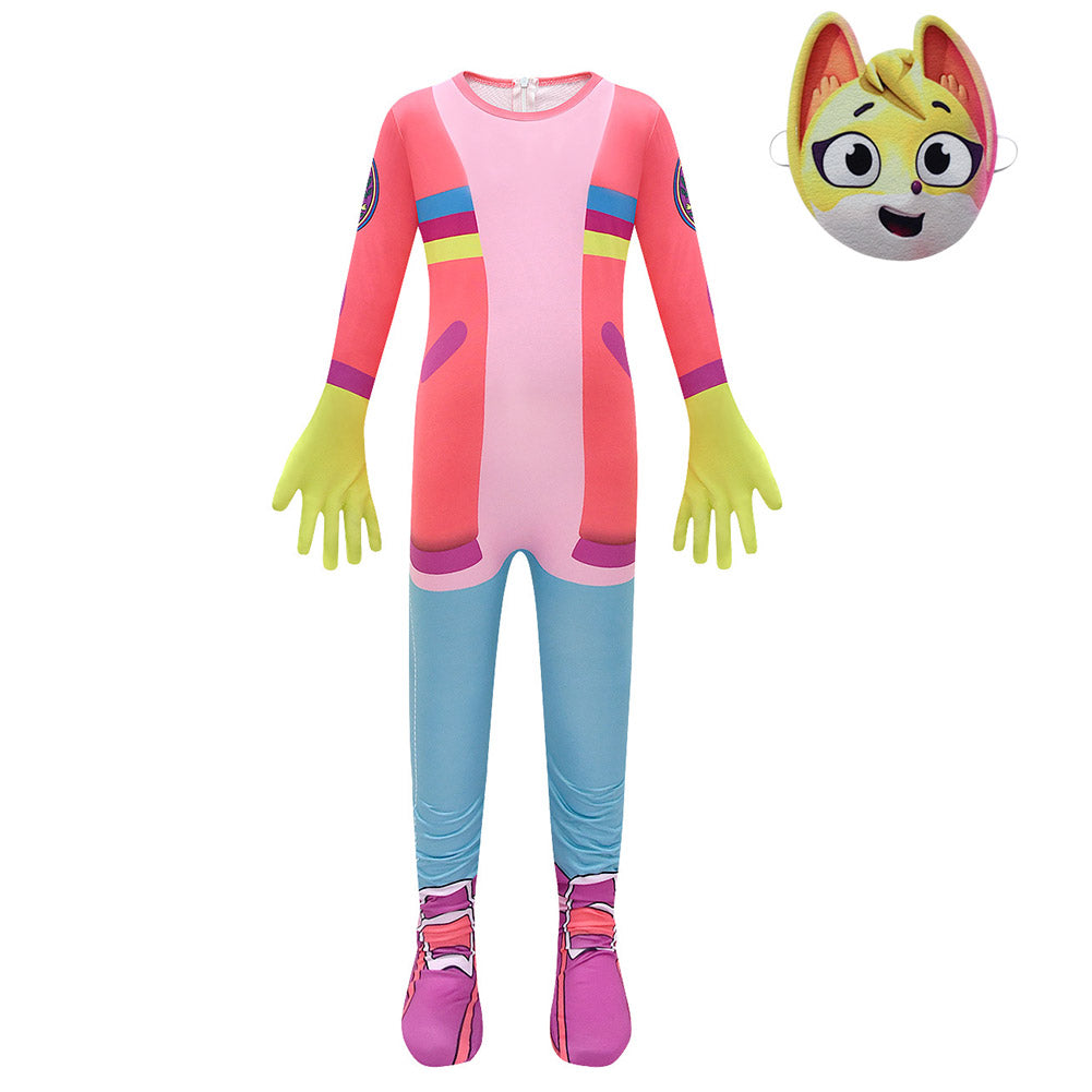 Kids Children TV The Creature Cases Kit Casey Pink Jumpsuit Outfits Cosplay Costume Halloween Carnival Suit