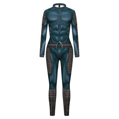 Movie Aquaman Arthur Curry Blue Jumpsuit Outfits Cosplay Costume Halloween Carnival Suit