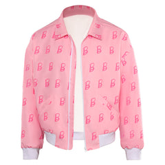 Movie Barbie 2023 Ken Pink Printed Jacket Coat Outfits Cosplay Costume Suit-Coshduk