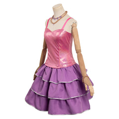 Movie Barbie 2023 Margot Robbie Barbie Rose Pink Lolita Dress Outfits Halloween Carnival Suit