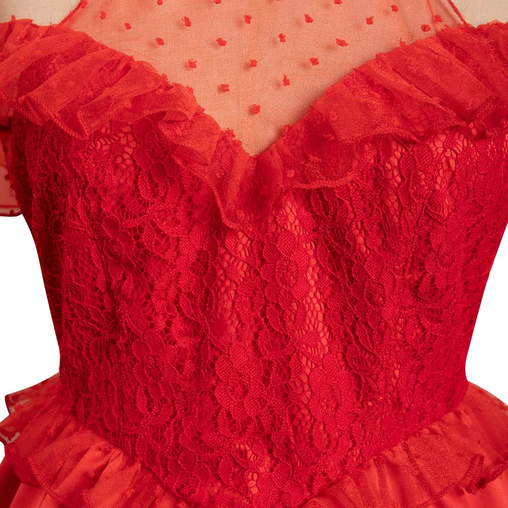 Beetlejuice Lydia Deetz Lolita Red Wedding Dress Outfits Cosplay Costu –  Coshduk