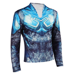 Movie Blue Beetle Jaime Reyes Blue Printed Outfits Cosplay Costume Halloween Carnival Suit