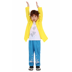 Movie Charlie And The Chocolate Factory Bucket Yellow Set Outfits Cosplay Costume Halloween Carnival Suit