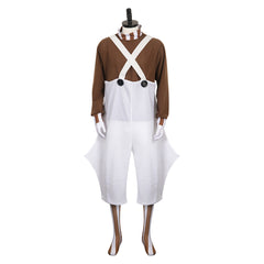 Movie Charlie And The Chocolate Factory Oompa Loompa Brown Worker Set Outfits Cosplay Costume Halloween Carnival Suit