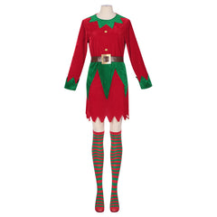 Movie Elf Red Christmas Dress Outfits Cosplay Costume Halloween Carnival Suit