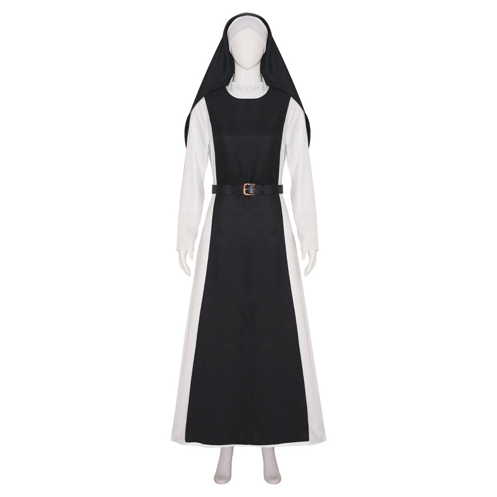 Movie Immaculate (2024) Cecilia Black Dress Cosplay Costume Outfits Halloween Carnival Suit