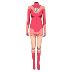 Movie Invincible: Atom Eve 2023 Atom Eve Pink Jumpsuit Outfits Cosplay Costume Halloween Carnival Suit