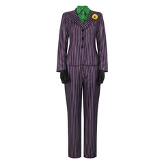 Movie Joker: Folie à Deux (2024) Joker Women Purple Stripe Outfits Set Cosplay Costume Halloween Carnival Suit