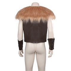 Movie Kraven The Hunter 2024 Kraven Brown Plush Vest ​Outfit  Cosplay Costume Suit