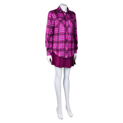 Movie Mean Girls (2024) Cady Heron Purple Plaid Set Outfits Cosplay Costume Halloween Carnival Suit