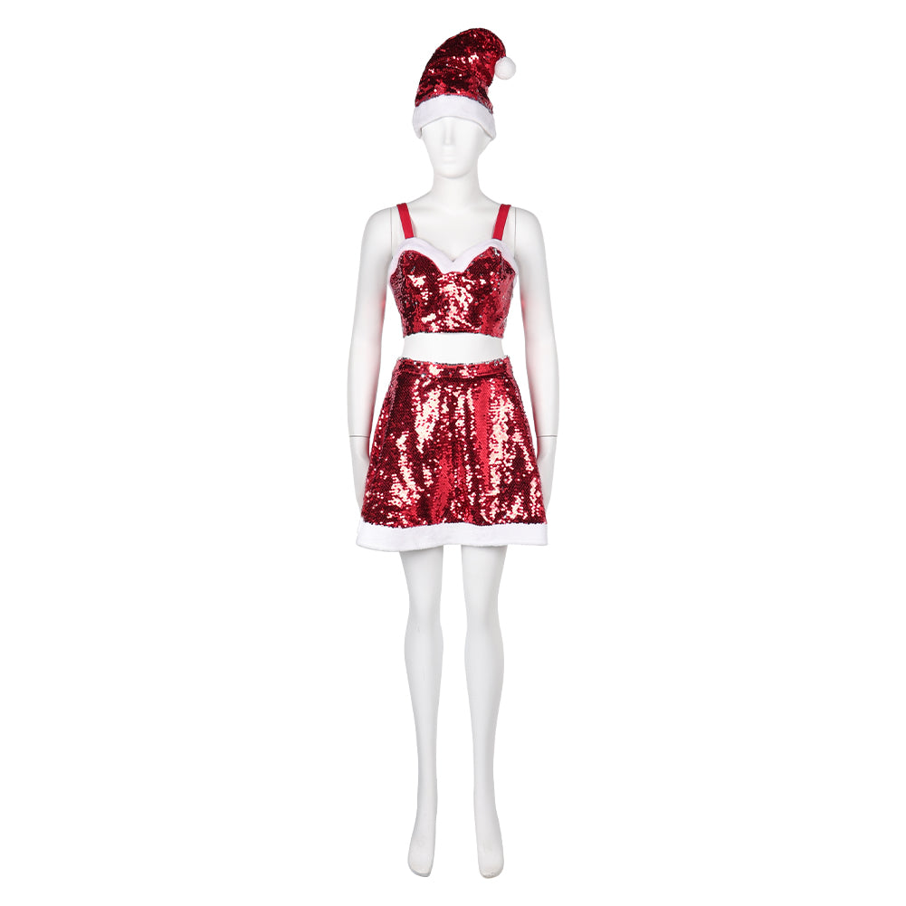 Movie Mean Girls Regina George Red Christmas Dress Outfits ​Cosplay Costume Halloween Carnival Suit