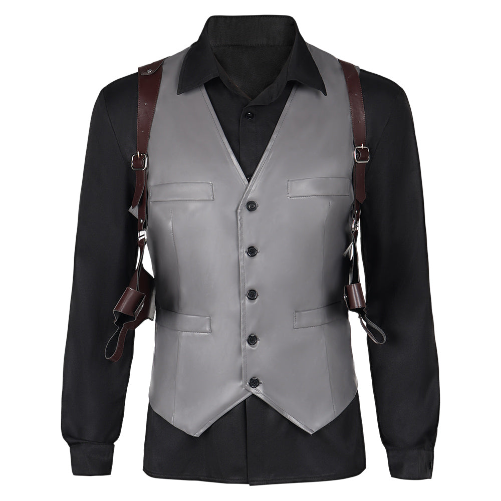 Movie Resident Evil 4 Wesker Gray Vest Set Outfits ​Cosplay Costume Halloween Carnival Suit