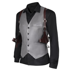 Movie Resident Evil 4 Wesker Gray Vest Set Outfits ​Cosplay Costume Halloween Carnival Suit