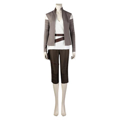 Movie Star Wars Rey Gray Set Outfits Cosplay Costume Halloween Carnival Suit