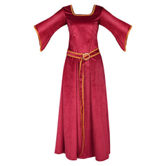 Movie Tangled Mother Gothel Red Dress Outfits Cosplay Costume Halloween Carnival Suit