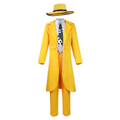 Movie The Mask Jim Carrey Yellow Suit Outfits Cosplay Costume Halloween Carnival Suit