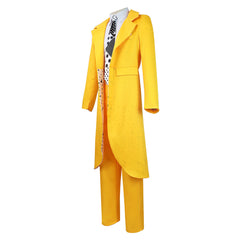 Movie The Mask Jim Carrey Yellow Suit Outfits Cosplay Costume Halloween Carnival Suit