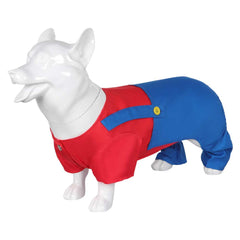 Movie The Super Mario 2023 Mario Blue Dogs Pet Outfits Cosplay Costume Halloween Carnival Suit