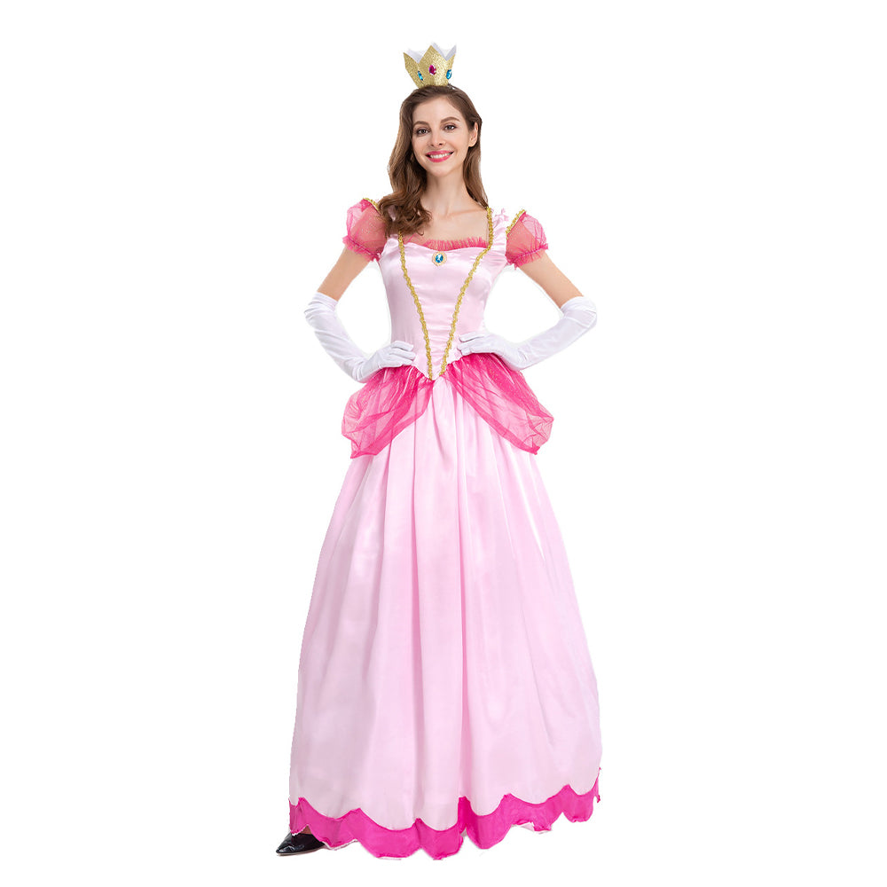 Movie The Super Mario Bros (2023) Princess Peach Pink Dress Outfits Cosplay Costume Halloween Carnival Suit