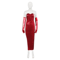 Movie Who Framed Roger Rabbit Jessica Rabbit Red Sexy Dress Outfits Cosplay Costume Halloween Carnival Suit