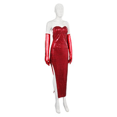 Movie Who Framed Roger Rabbit Jessica Rabbit Red Sexy Dress Outfits Cosplay Costume Halloween Carnival Suit