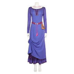 Movie Wish 2023 Asha Purple Dress Outfits ​Cosplay Costume Halloween Carnival Suit