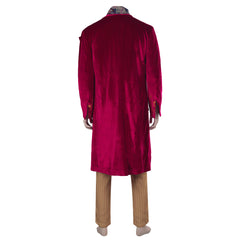 Movie Wonka 2023 Willy Wonka Red Coat Set Outfits Cosplay Costume Halloween Carnival Suit