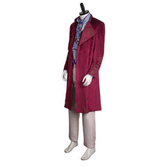 Movie Wonka 2023 Willy Wonka Red S​et Outfits Cosplay Costume Halloween Carnival Suit