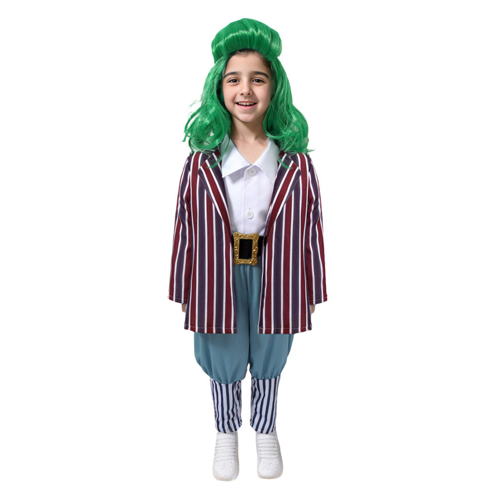 Movie Wonka (2023) Oompa Loompa Stripe Set Outfits Cosplay Costume