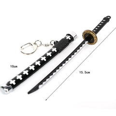 One Piece Dracule Mihawk Cosplay Weapon Keychain  Halloween Carnival Costume Accessories Prop Keyings Gifts   